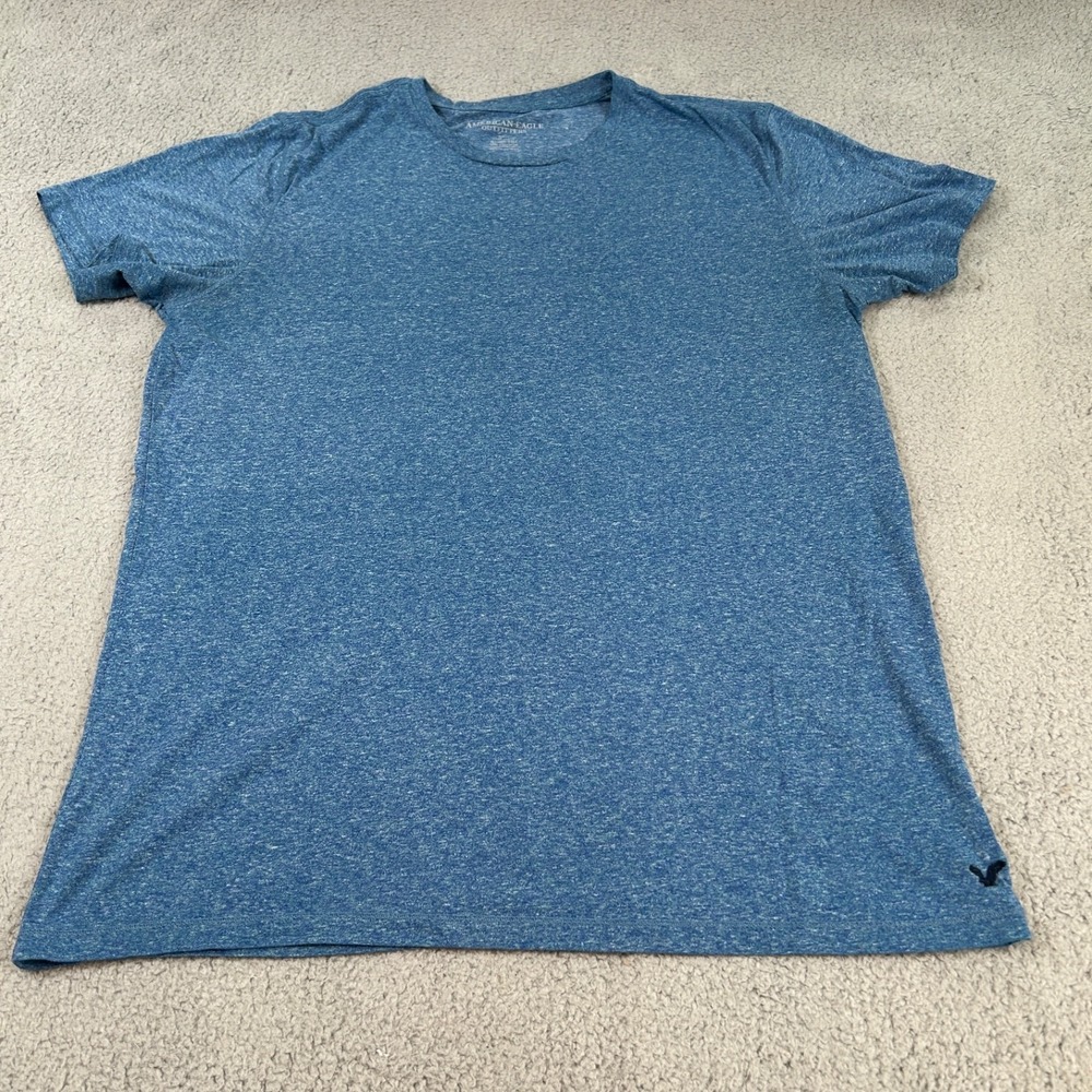 American Eagle Shirt Mens XL Slim Fit Crew Neck Short Sleeve Heather Blue Tee